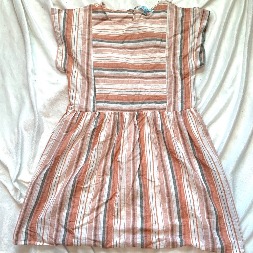 Peach striped babydoll dress